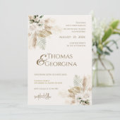 Invitación Boho Wedding Invitation Einladung (Stehend Vorderseite)