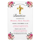 Invitación bonita del bautismo de la cruz del oro magnet (Vertikal)