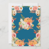 Invitación Cena de Acción de Gracias Azul Calabaza Einladung (Rückseite)