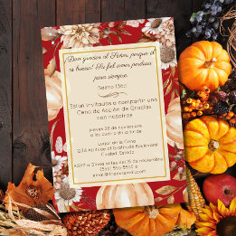Invitación Cena de Acción de Gracias Cristiana Einladung