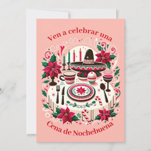 Invitación Cena de Nochebuena Spanisch Einladung (Vorderseite)