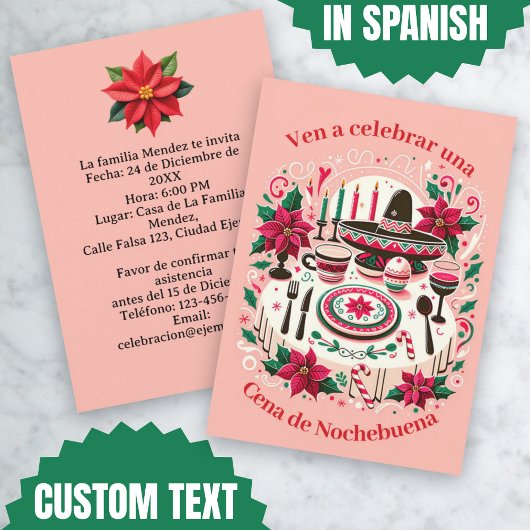 Invitación Cena de Nochebuena Spanisch Einladung