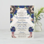 Invitación Charra Quinceanera Einladung, Royal bl. Einladung (Stehend Vorderseite)