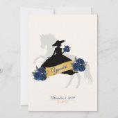 Invitación Charra Quinceanera Einladung, Royal bl. Einladung (Rückseite)