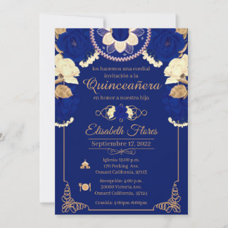 Invitacion Charro Invitation, in blue , and Gold Ankündigung