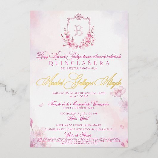 Invitacion Cherry Blossom Folieneinladung (Vorderseite)