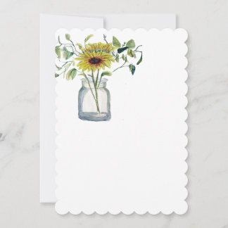 Invitacion con diseño de florero y margarita einladung