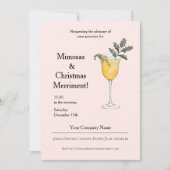 Invitación Corporativa Mimosas Navidad Rosada  Einladung (Vorderseite)