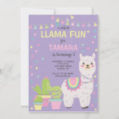 Invitación cumpleaños de Llama, llama divertida, c Einladung (Vorderseite)