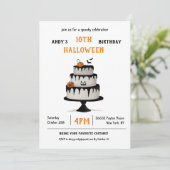 Invitación Cumpleaños Halloween Pastel Spooky Einladung (Stehend Vorderseite)