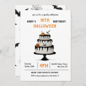 Invitación Cumpleaños Halloween Pastel Spooky Einladung (Vorne/Hinten)