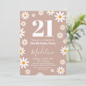 Invitación Daisies Birthday Party Invitation Einladung (Stehend Vorderseite)