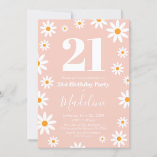 Invitación Daisies pink Birthday Party Invitation Einladung