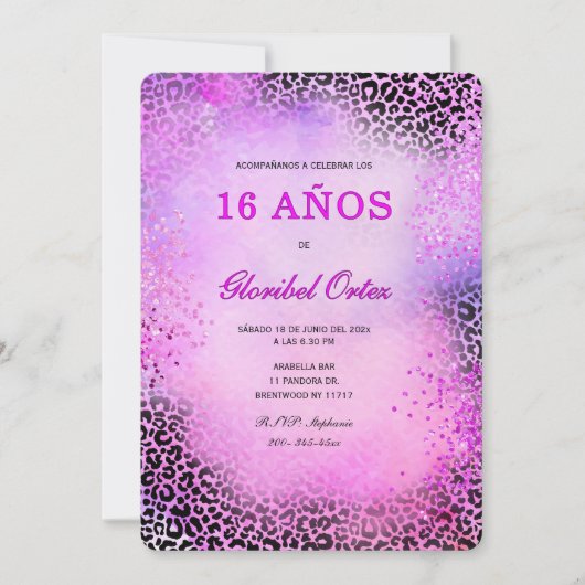 Invitación de 16 Años Mujer Einladung (Vorderseite)