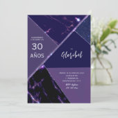 Invitación de 30 Años Mujer Einladung (Stehend Vorderseite)