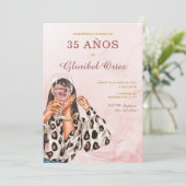 Invitación de 35 Años Mujer Einladung (Stehend Vorderseite)