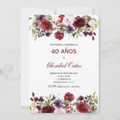 Invitación de 40 Años Mujer Einladung (Vorderseite)
