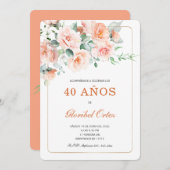 Invitación de 40 Años Mujer Einladung (Vorne/Hinten)