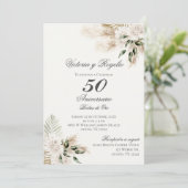Invitación de 50 Aniversario de Bodas Einladung (Stehend Vorderseite)
