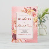 Invitación de 60 Años Mujer Einladung (Stehend Vorderseite)