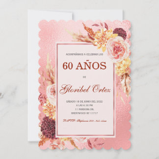 Invitación de 60 Años Mujer Einladung