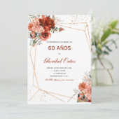 Invitación de 60 Años Mujer Einladung (Stehend Vorderseite)