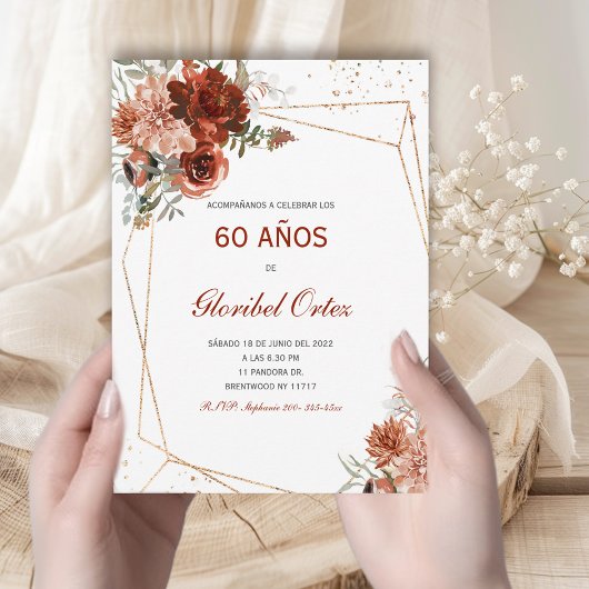 Invitación de 60 Años Mujer Einladung