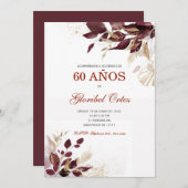 Invitación de 60 Años Mujer Einladung (Vorne/Hinten)
