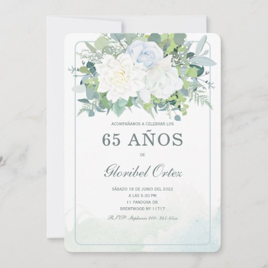 Invitación de 65 Años Mujer Einladung (Vorderseite)