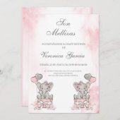 Invitacion de baby Dusche mellizis Einladung (Vorne/Hinten)