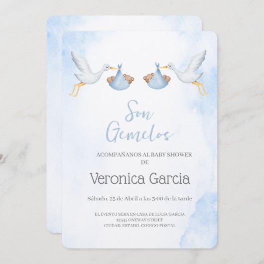 Invitacion de baby dusche para para einladung (Vorne/Hinten)