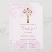 Invitación de bautismo blush pink einladung (Vorne/Hinten)