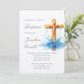 Invitación de bautismo con crucifijo einladung (Stehend Vorderseite)