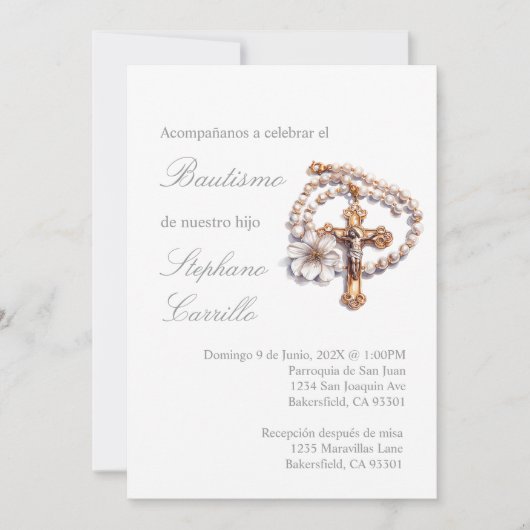 Invitación de bautismo con crucifijo einladung (Vorderseite)