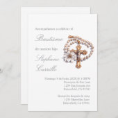 Invitación de bautismo con crucifijo einladung (Vorne/Hinten)