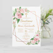 Invitación de bautismo para niña einladung (Stehend Vorderseite)