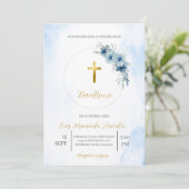 Invitación de bautismo para niño einladung (Stehend Vorderseite)