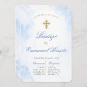 Invitación de bautismo para niño einladung (Vorne/Hinten)