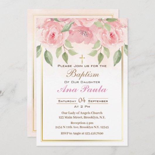 Invitacion de Bautizo Einladung (Vorne/Hinten)