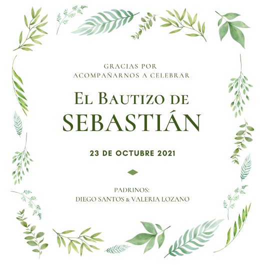 Invitación de bautizo neutral einladung