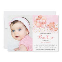 Invitación de Bautizo para Niña con Foto Taufe