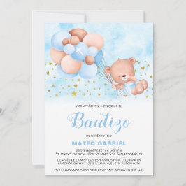 Invitación de Bautizo para Niño con Oso Taufe Einladung