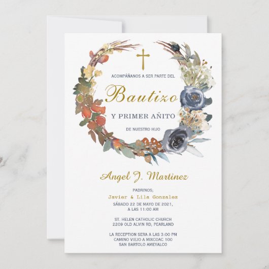 Invitación de Bautizo Y Primer Añito Einladung (Vorderseite)