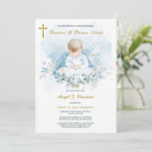 Invitación de Bautizo Y Primer Añito Einladung (Stehend Vorderseite)