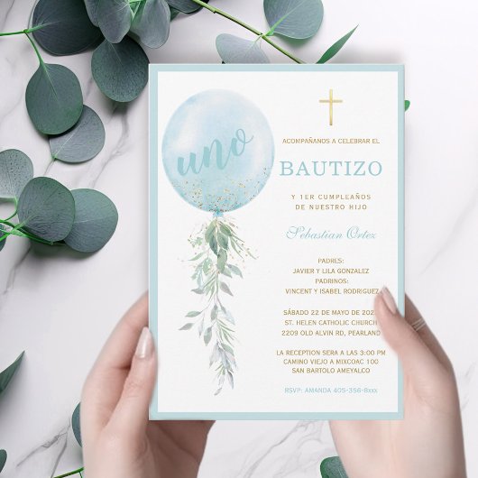 Invitación de Bautizo Y Primer Añito Einladung