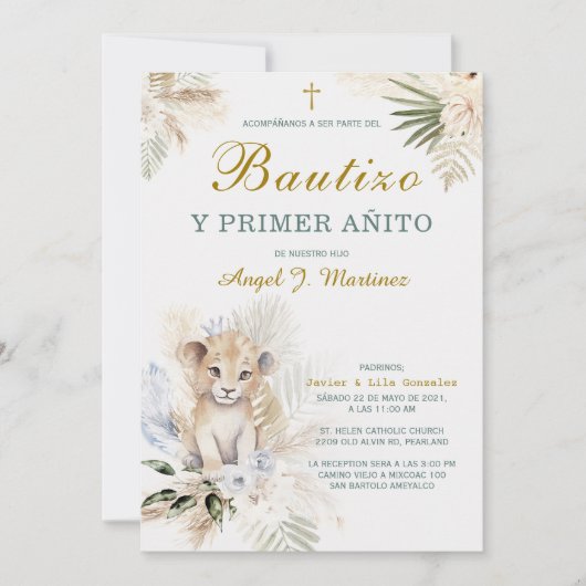 Invitación de Bautizo Y Primer Añito Einladung (Vorderseite)