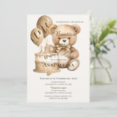 Invitación de Bautizo y primer año en español Einladung (Stehend Vorderseite)