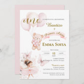 Invitación de Bautizo y primer año en español Einladung (Vorne/Hinten)