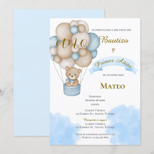 Invitación de Bautizo y primer año en español Einladung
