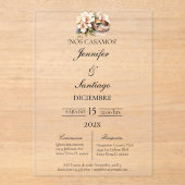Invitación de boda beige con anillo acryleinladungen (Vorderseite)
